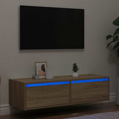 Sonoma tammi tv-kaappi led-valoilla Ojovan 100X35,5x25cm