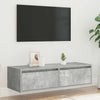 TV-kaappi LED-valoilla betoninharmaa 100X35,5x25 cm