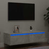 TV-kaappi LED-valoilla betoninharmaa 100X35,5x25 cm