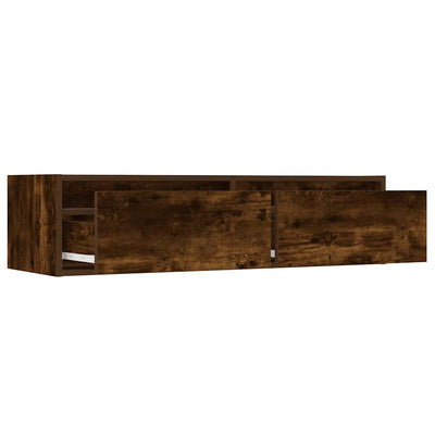 TV-kaappi LED-valoilla savustettu tammi 100X35,5x25 cm