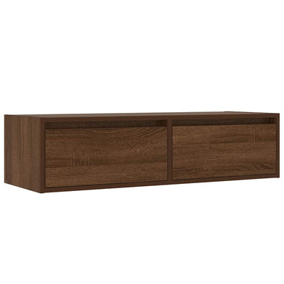 TV-kaappi LED-valoilla ruskea tammi 100X35,5x25 cm