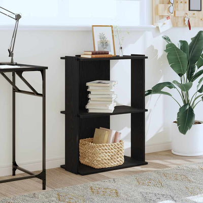 Musta kirjahylly Cero 60x30x80cm (3-tasoinen puinen)