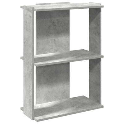 kirjahylly 3-kerroksinen betoniharmaa 60x30x80 cm tekninen puu