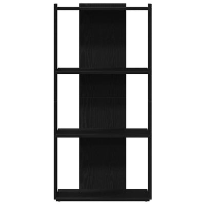 kirjahylly 3-tasoinen musta 60x30x120 cm tekninen puu