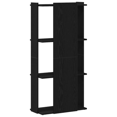 kirjahylly 3-tasoinen musta 60x30x120 cm tekninen puu