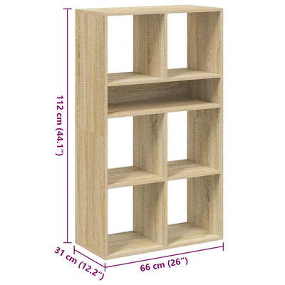 Sonoma tammi kirjahylly Pohonie 66x31x112cm (lastulevy)