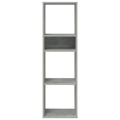 Kirjahylly betoninharmaa 34x31x112 cm lastulevy