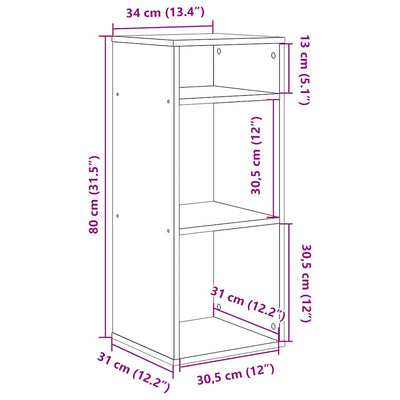 Valkoinen kirjahylly Pohonie 34x31x80cm (lastulevy)