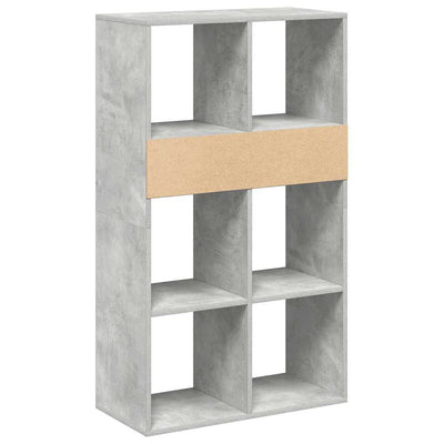 Kirjahylly betoninharmaa 66x31x112 cm lastulevy