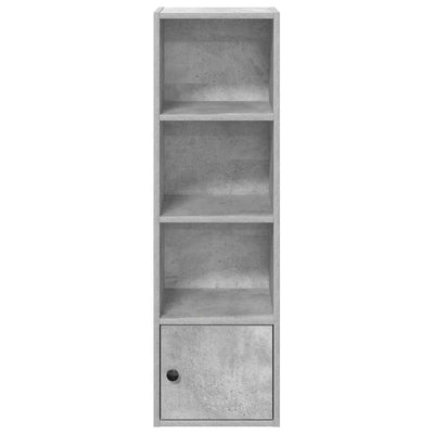 Kirjahylly betoninharmaa 31x24x102 cm tekninen puu