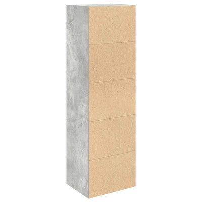 Kirjahylly betoninharmaa 31x24x102 cm tekninen puu