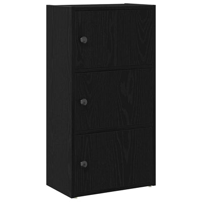Kirjahylly musta tammi 40x24x77 cm tekninen puu