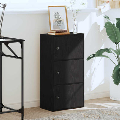 Kirjahylly musta tammi 40x24x77 cm tekninen puu