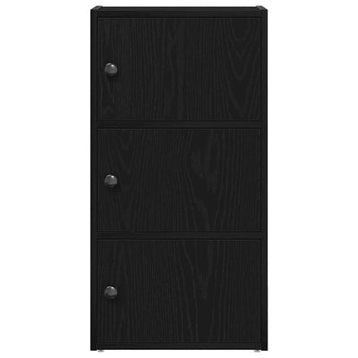 Kirjahylly musta tammi 40x24x77 cm tekninen puu