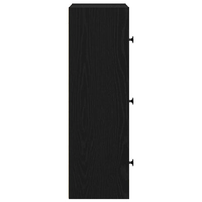 Kirjahylly musta tammi 40x24x77 cm tekninen puu