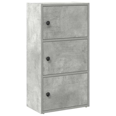 Kirjahylly betoninharmaa 40x24x77 cm tekninen puu