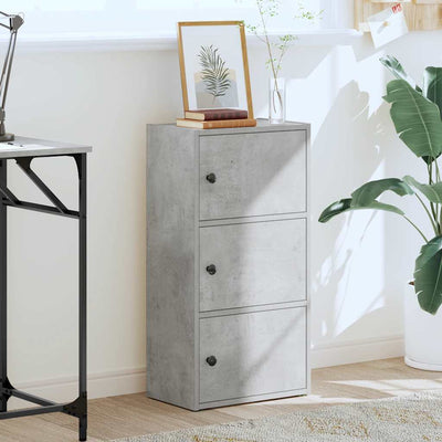 Kirjahylly betoninharmaa 40x24x77 cm tekninen puu