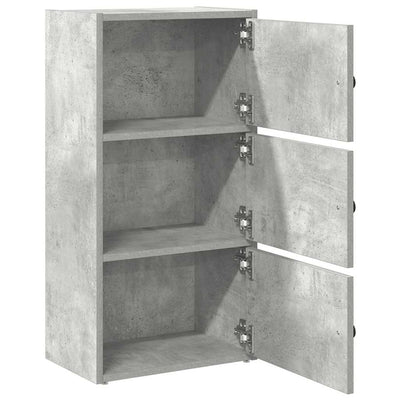 Kirjahylly betoninharmaa 40x24x77 cm tekninen puu