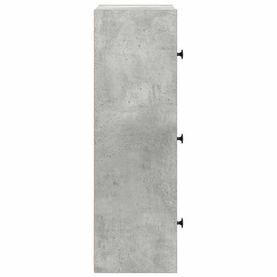 Kirjahylly betoninharmaa 40x24x77 cm tekninen puu
