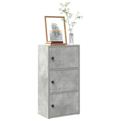 Kirjahylly betoninharmaa 40x24x77 cm tekninen puu