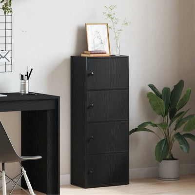 Kirjahylly musta tammi 40x24x102 cm tekninen puu