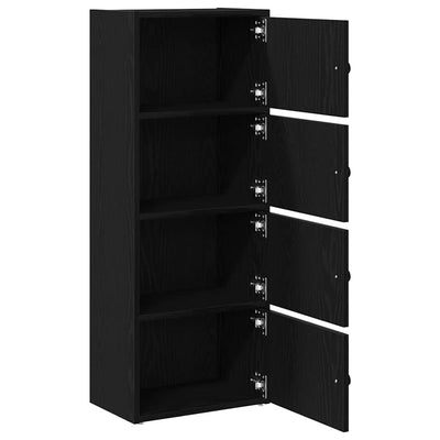 Kirjahylly musta tammi 40x24x102 cm tekninen puu
