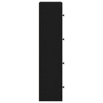Kirjahylly musta tammi 40x24x102 cm tekninen puu