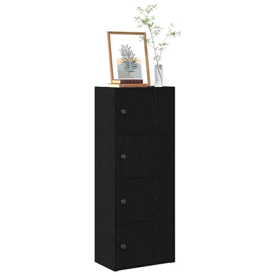 Kirjahylly musta tammi 40x24x102 cm tekninen puu