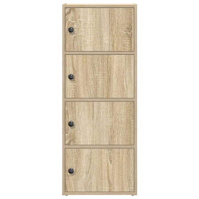 Kirjahylly betoninharmaa 40x24x102 cm tekninen puu