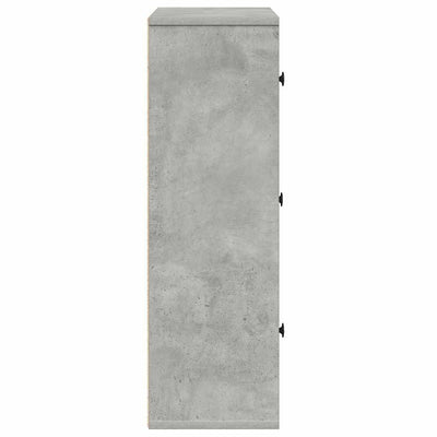 Kirjahylly betoninharmaa 60x24x76,5 cm tekninen puu
