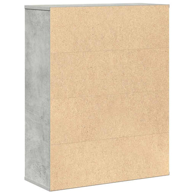 Kirjahylly betoninharmaa 60x24x76,5 cm tekninen puu
