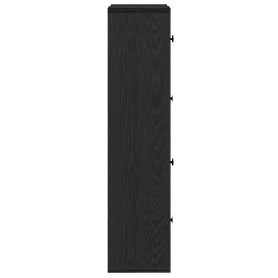 Kirjahylly musta tammi 60x24x101,5 cm tekninen puu