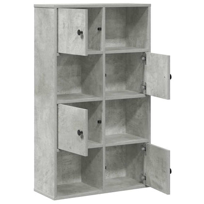 Kirjahylly betoninharmaa 60x24x101,5 cm tekninen puu