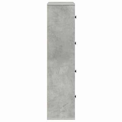 Kirjahylly betoninharmaa 60x24x101,5 cm tekninen puu