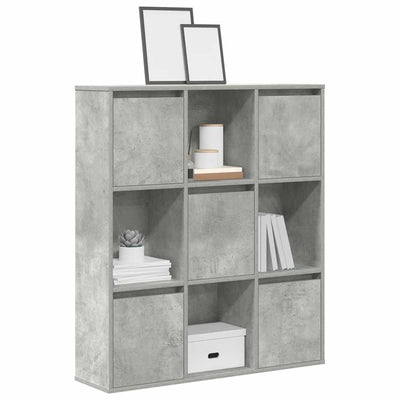 Kirjahylly betoninharmaa 89x24x101,5 cm tekninen puu