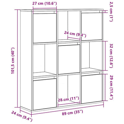 Savutammi kirjahylly Soledad 89x24x101,5cm (puinen)