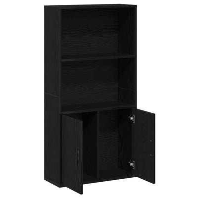 Kirjahylly musta tammi 60x24x120 cm tekninen puu