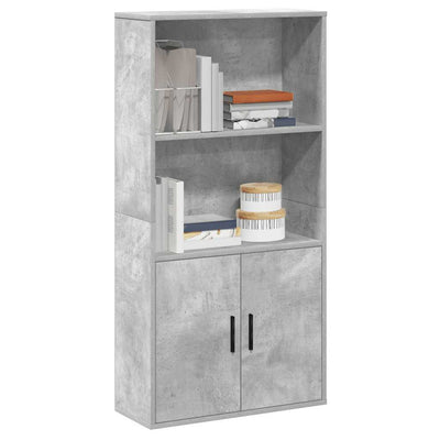 Kirjahylly betoninharmaa 60x24x120 cm tekninen puu