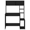 Musta työpöytä hyllyillä Otilio 100x45x140cm (puinen)