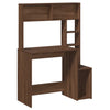 Ruskea tammi työpöytä hyllyillä Otilio 100x45x140cm (puinen)
