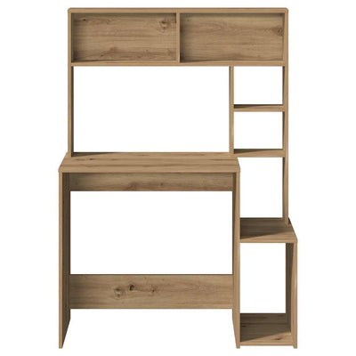 Käsityöläinen tammi työpöytä hyllyillä Otilio 100x45x140cm