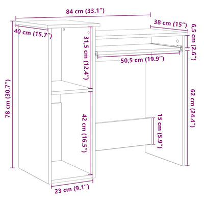 Sonoma tammi kirjoituspöytä hyllyillä Pazara 84x40x78cm (puinen)