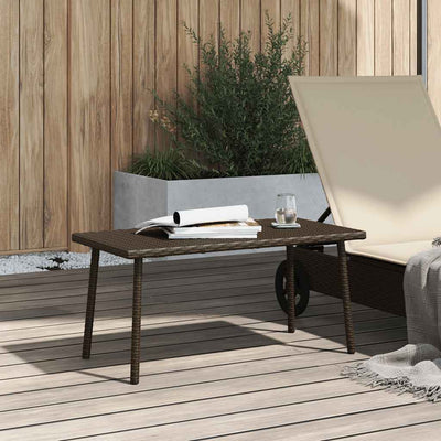 Garden sohvapöytä suorakulmainen ruskea 80x40x37cm polyrottinki