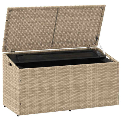 puutarhasäilytyslaatikko beige 110x50x58 cm polyrottinki