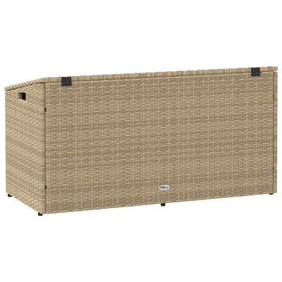 puutarhasäilytyslaatikko beige 110x50x58 cm polyrottinki