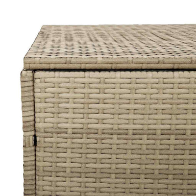 puutarhasäilytyslaatikko beige 110x50x58 cm polyrottinki