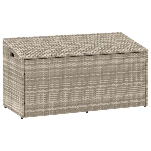 Vaaleanharmaa puutarhasäilytyslaatikko Pahuca 110x50x58cm (polyrottinki)