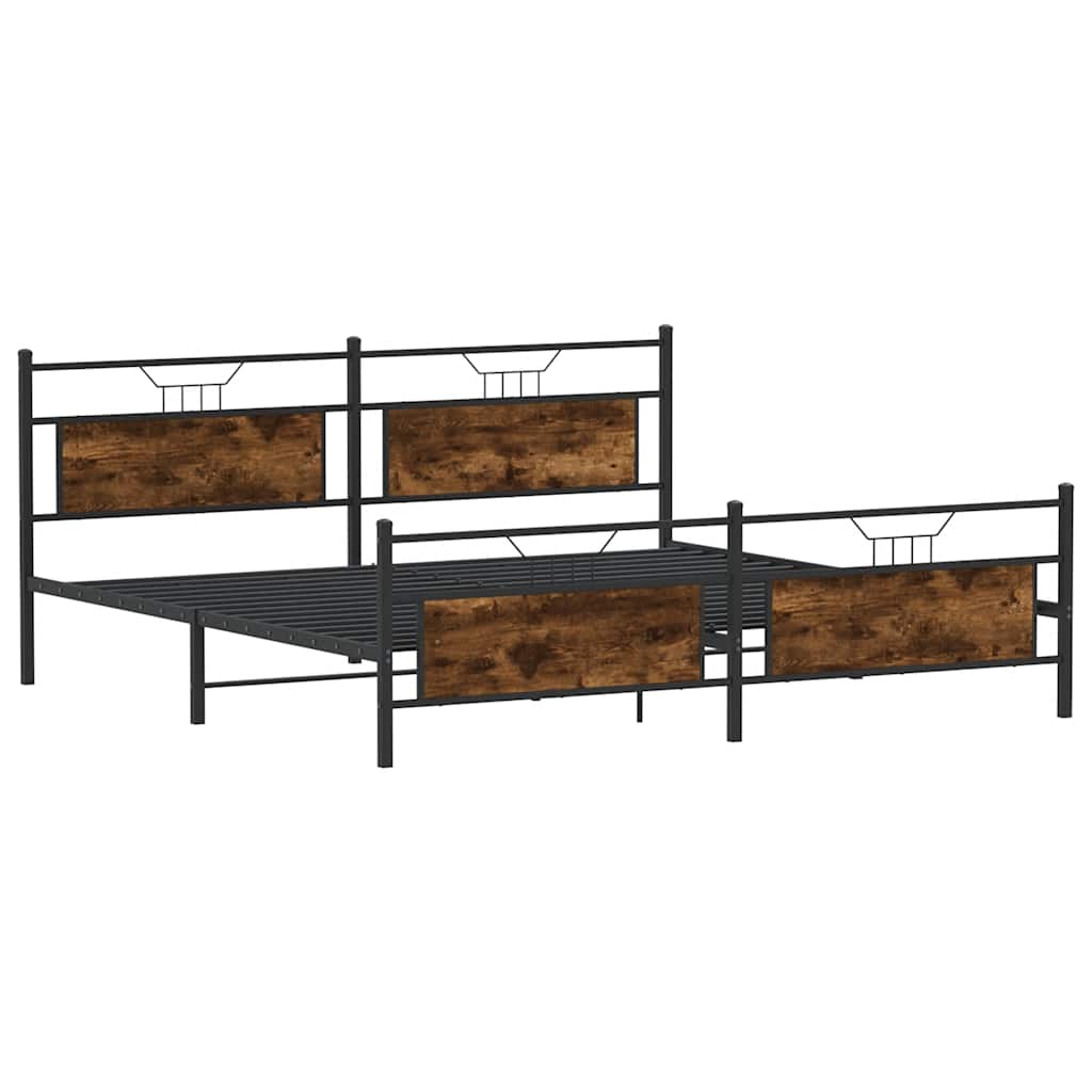 Ilman patjaa metallinen sängynrunko Trufasu savutammi 200x200cm
