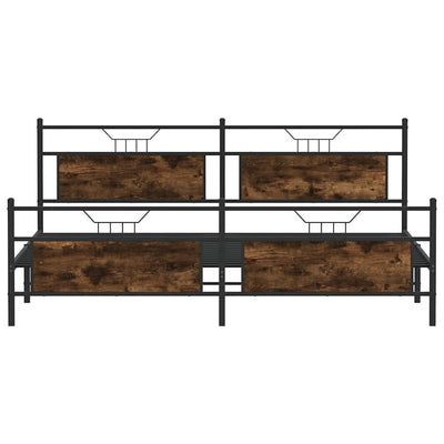 Metallinen sängynrunko ilman patjaa savutammi 200x200 cm