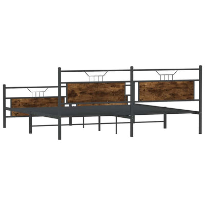 Metallinen sängynrunko ilman patjaa savutammi 200x200 cm